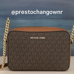 Michael Kors Jet Set Large East West Crossbody in Signature Brown